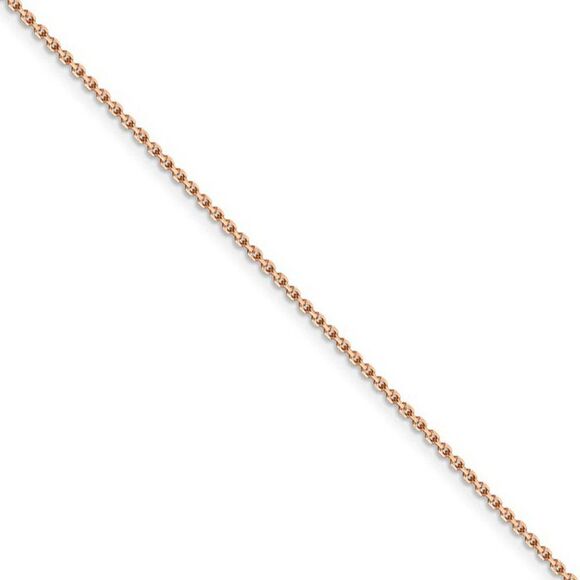 1.4mm, 14k Rose Gold, Diamond Cut Solid Cable Chain Necklace, 16 Inch - Picture 1 of 8